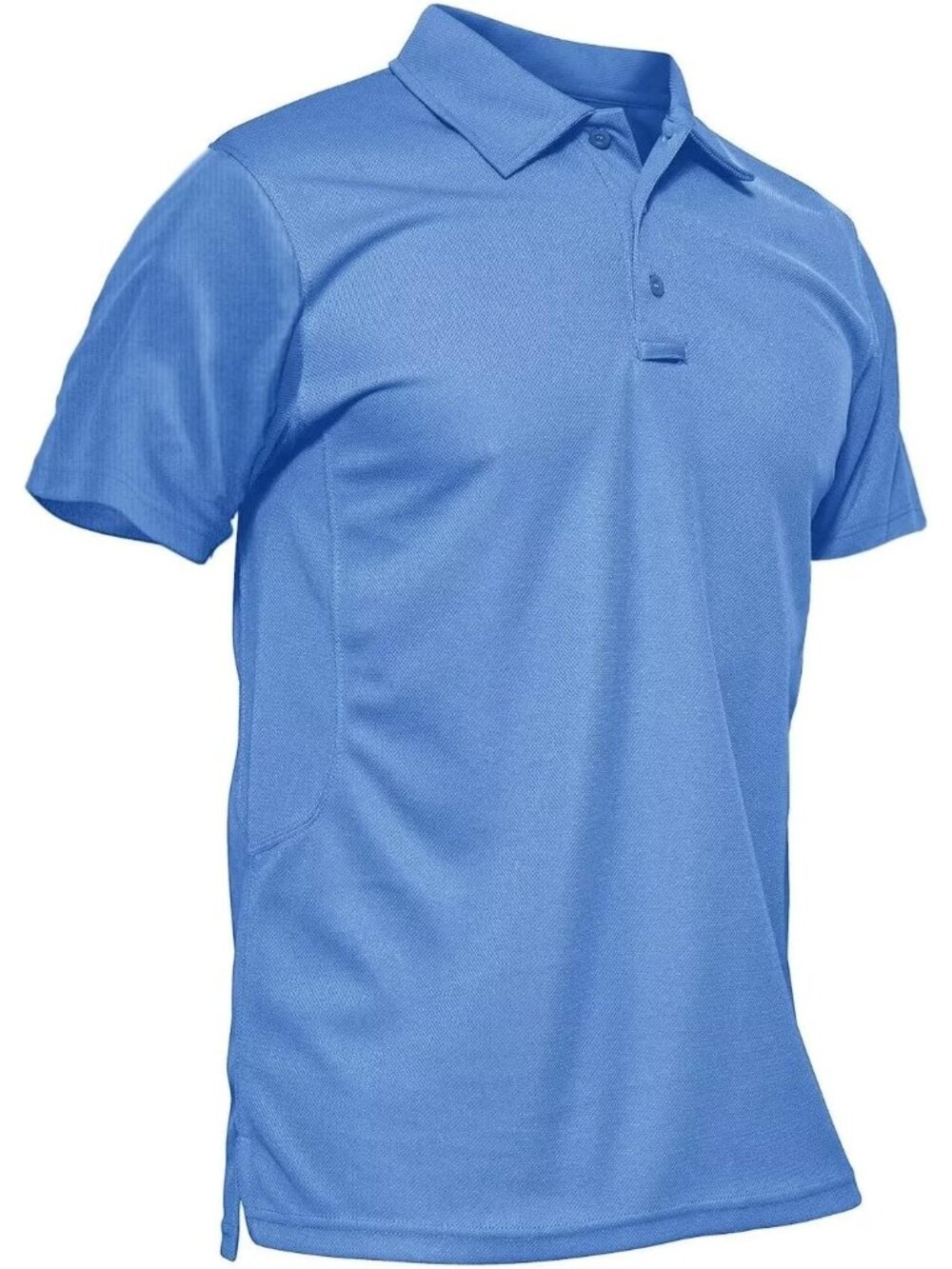 Men's Light Blue Short Quick Dry Performance Short Sleeve Tactical Polo Shirts